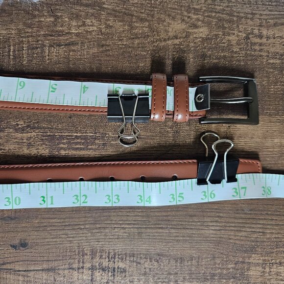 Mio Marino Genuine Leather Dual Loop Single Prong Belt, 32”, Brown - Picture 5 of 5